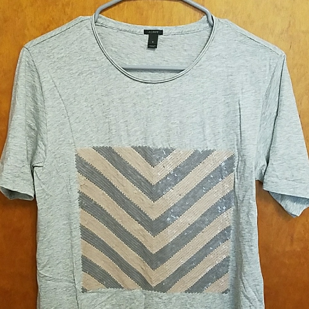 J Crew Sequined Chevron Tee - Sz. S